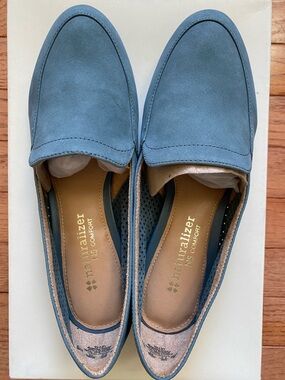Naturalizer Blue Suede Leather Slip-On Loafers